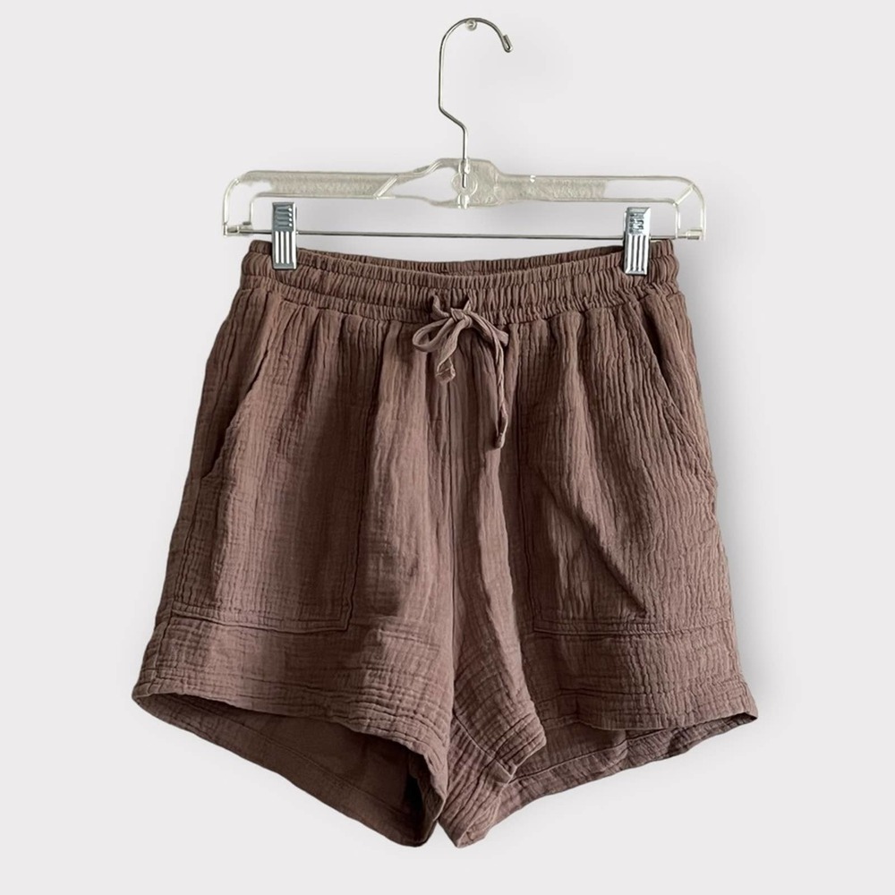 Bobi Los Angeles High Waisted Relaxed Shorts | Brown | Size XS